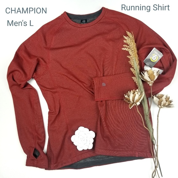 Champion Other - Champion- NWT BrushBack Red Fleece Run Shirt L